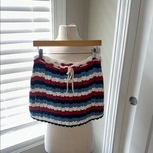 🇺🇸 Striped Knit Skirt - Red, Blue, White